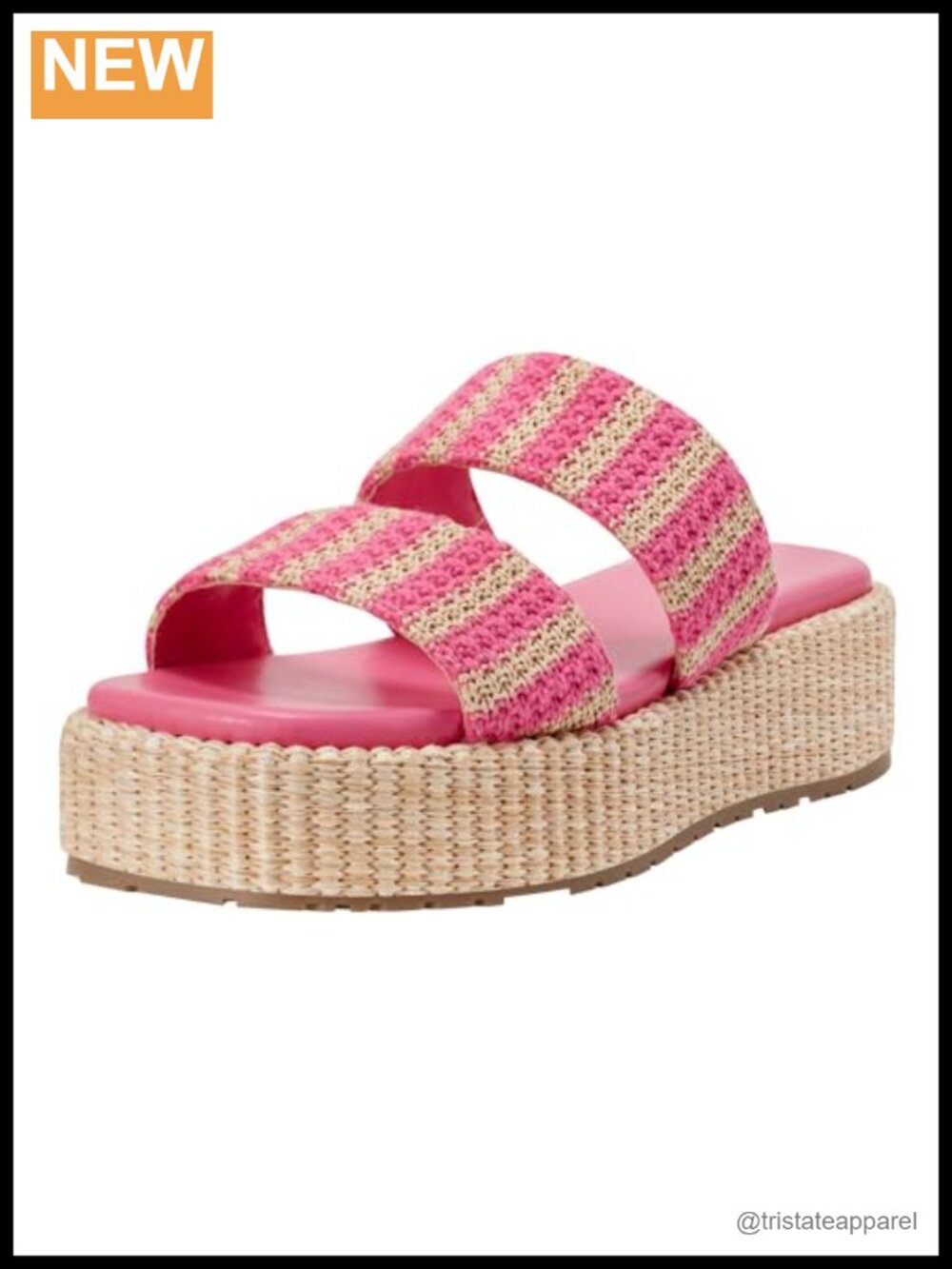 Textile Platform Slingback Heeled Sandals Slip-On Square Toe